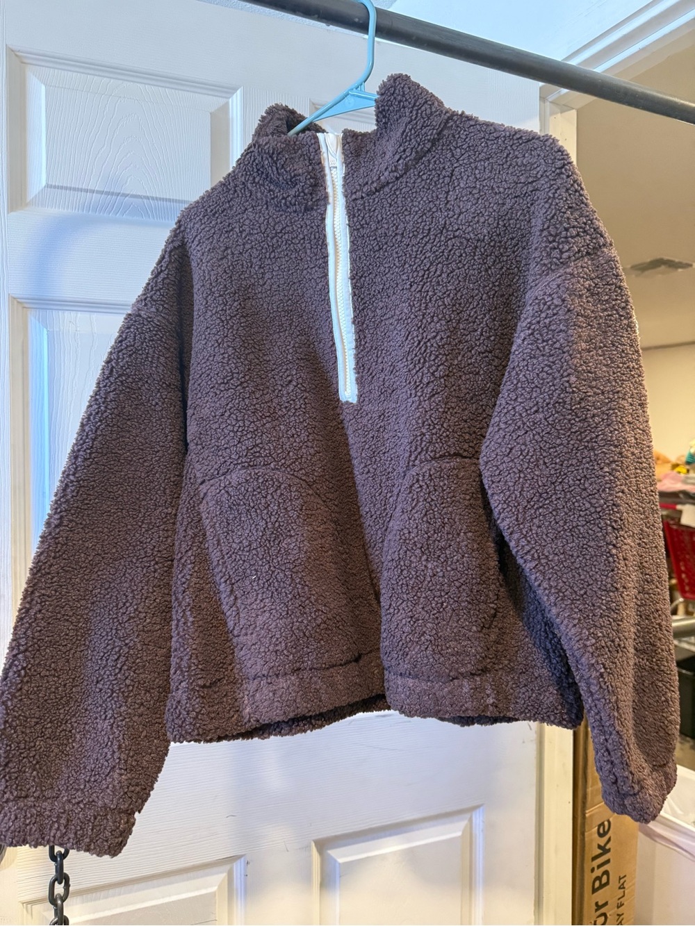 all in motion Brown Sherpa Half-Zip Pullover Jacket